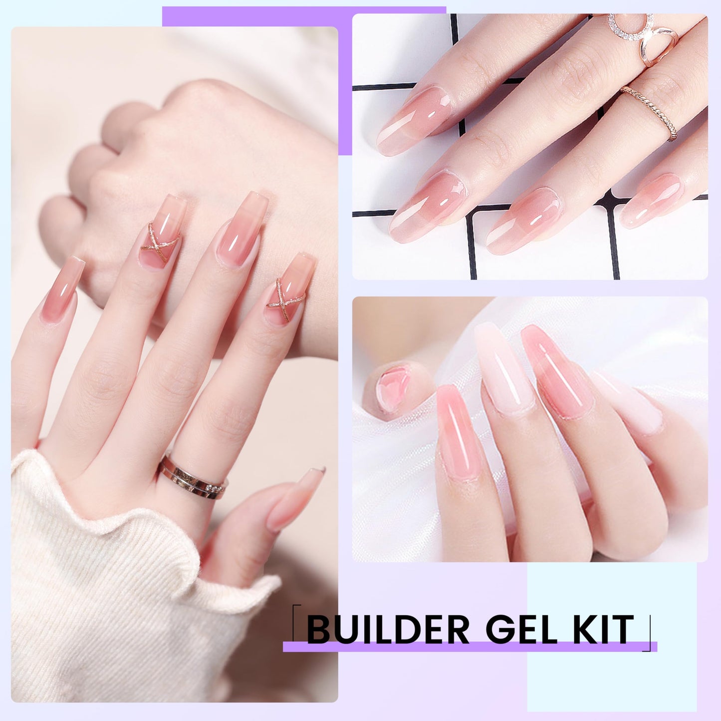 AOBOO Finger Secret Builder Gel for Nails – 30g x4 Colors DIY Kit