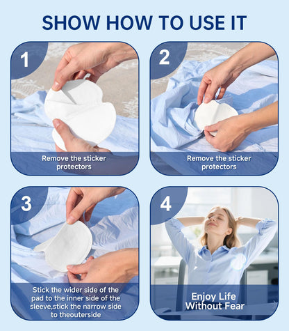 Aoeoun Underarm Sweat Pads – Premium 100 PCS, Invisible, Extra Adhesive, For Men & Women