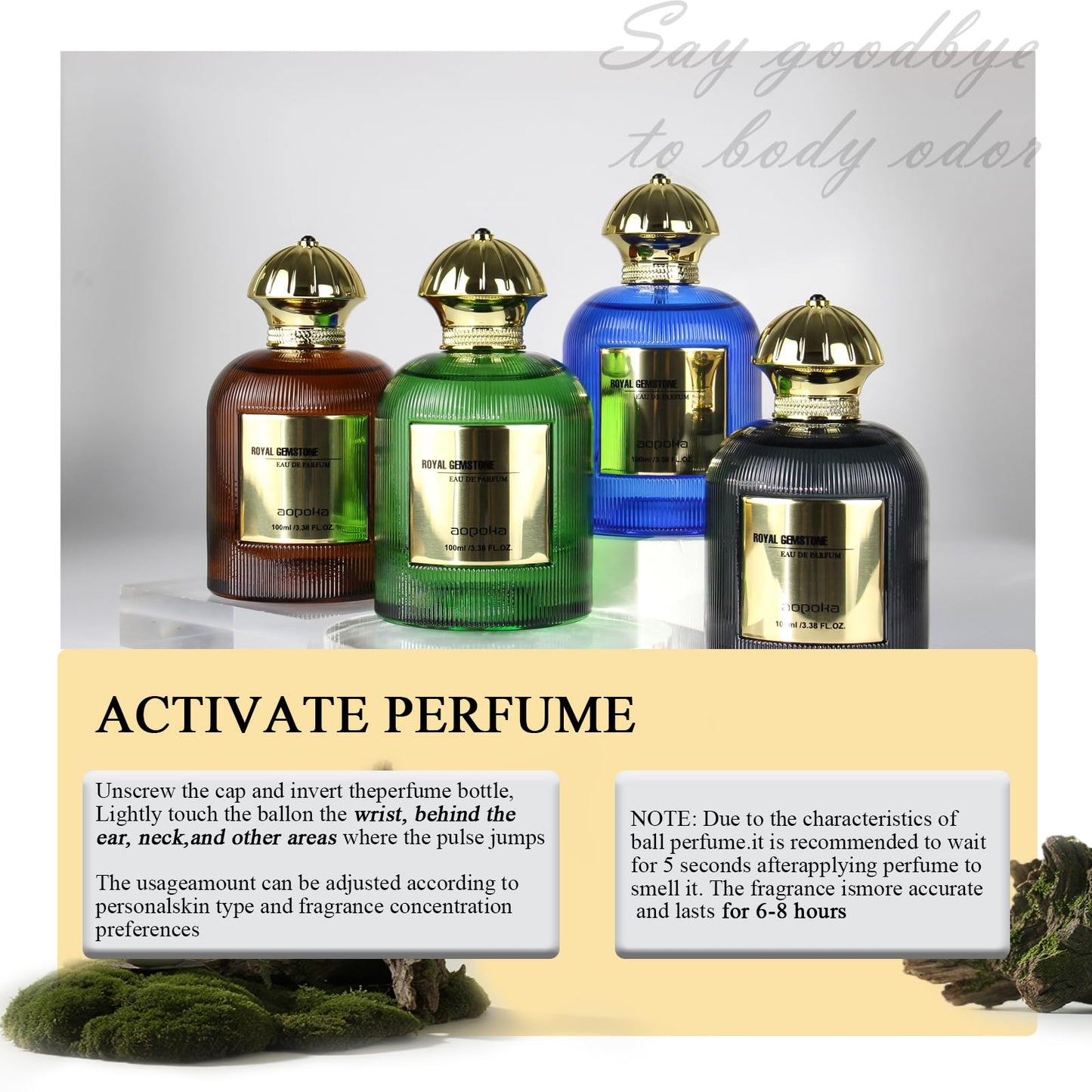 aopoka Citrus Noir – Luxury Aromatic Woody Eau de Parfum for Men, 3.3 oz