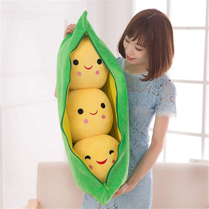 AOQI Giant Peas in a Pod Plush Toy – Soft Pea Pod Pillow (5 Sizes: 25–90 cm)