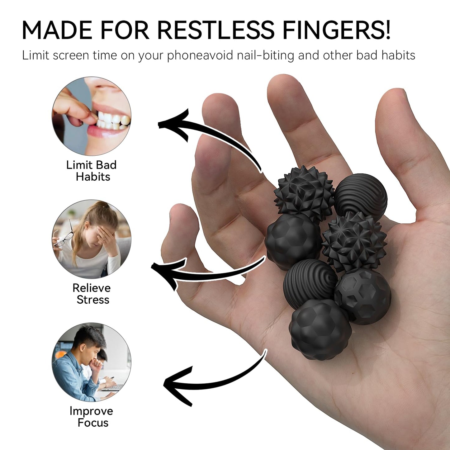 AotBlcer Magnetic Balls Fidget Toy – 8pcs Silicone Shell Desk Stress Relief for Adults
