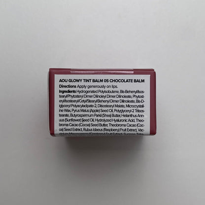 AOU GLOWY TINT BALM - Hydrating Lip Tint with Natural Gloss | 0.12oz (05 Chocolate Balm)