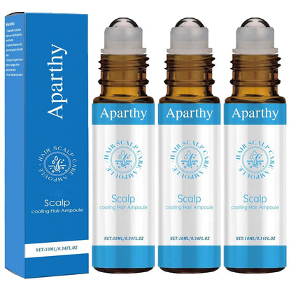 Aparthy Hair Growth Roll-On Serum – Advanced Menthol & Camellia Oleifera Seed Oil, 3-Pack, Non-Messy Rollerball for Men & Women