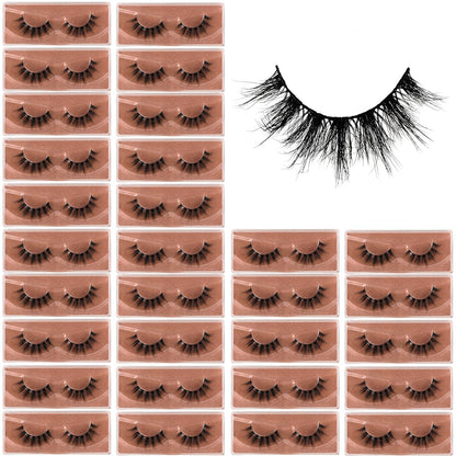 APCYUST Lashes Mink Bulk 30-Pair – 5D Fluffy Lashes Wholesale, Portable Pack