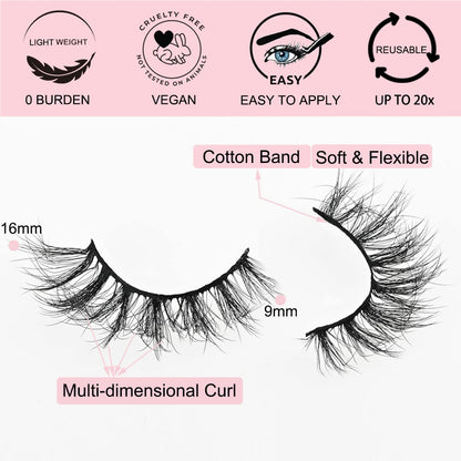 APCYUST Faux Mink Lashes Wholesale — 100 Pairs, 5 Styles, 20mm 5D Fluffy Lashes