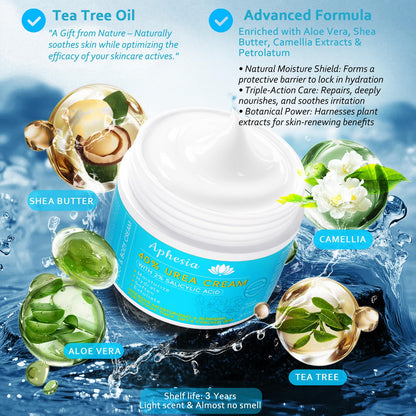 Aphesia Urea Cream 40% Maximum Strength — Foot & Body Moisturizer with Vitamin E & Salicylic Acid