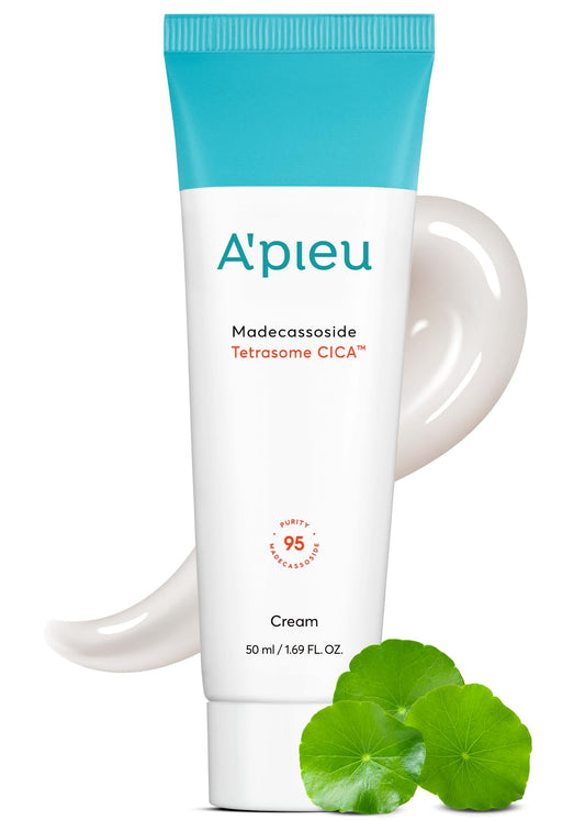 A'PIEU Madecassoside Tetrasome Cica Cream 1.69 fl oz | Calming Hydration for Sensitive Skin | Centella Asiatica + Madecassoside