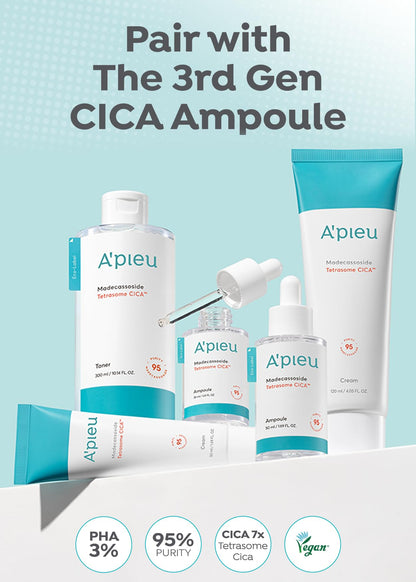 A'PIEU Madecassoside Tetrasome Cica Cream 1.69 fl oz | Calming Hydration for Sensitive Skin | Centella Asiatica + Madecassoside