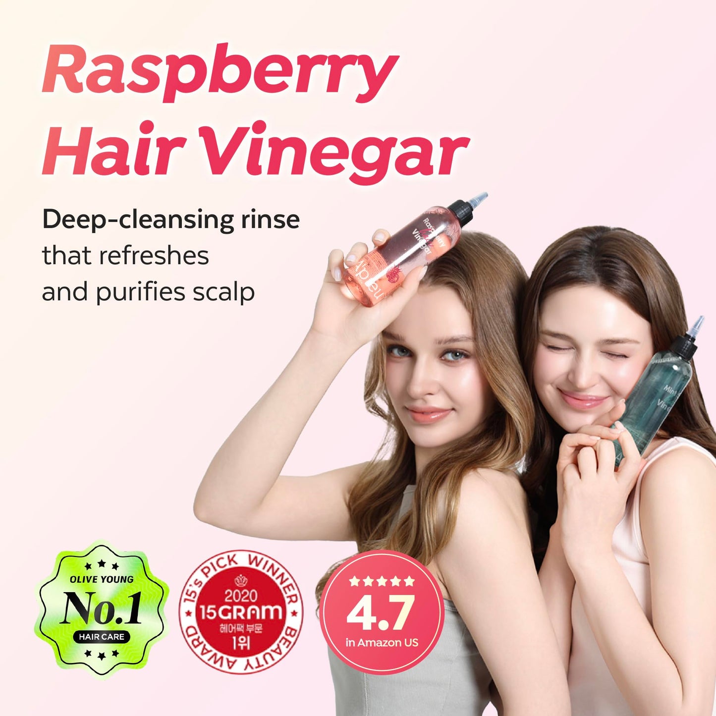 A’PIEU Raspberry Hair Vinegar Rinse – Scalp Cleanse & pH-Balanced Detox for Oily/Itchy Scalp (K-Beauty) 6.76 fl oz
