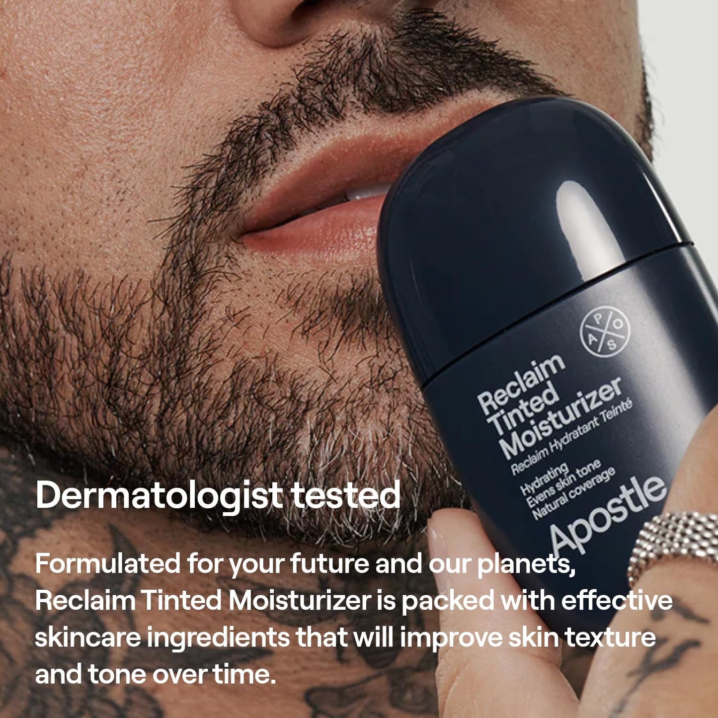 APOSTLE Reclaim Tinted Moisturizer for Men (Shade Cornwall 6) | Hydration & Buildable Coverage