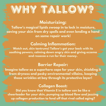 Apothecary Prairie Whipped Tallow Balm (Unscented) – Grass-Fed Tallow & Organic Sunflower Oil, 2oz