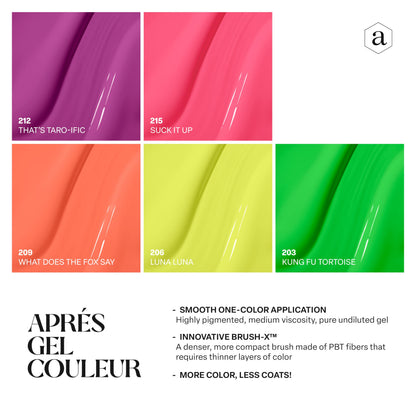 APRÉS Gel Couleur Combo Set – 5 Color Gel Polish with Brush-X, LED 30s, 2024 Edition