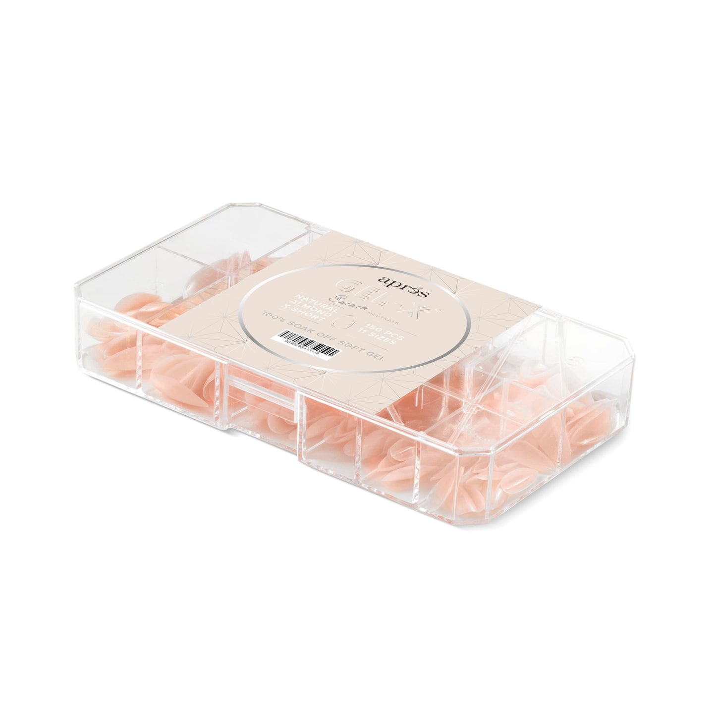 APRES Neutrals Gel-X Emma - 150 Nail Tips, 11 Sizes (00-9), Natural Almond