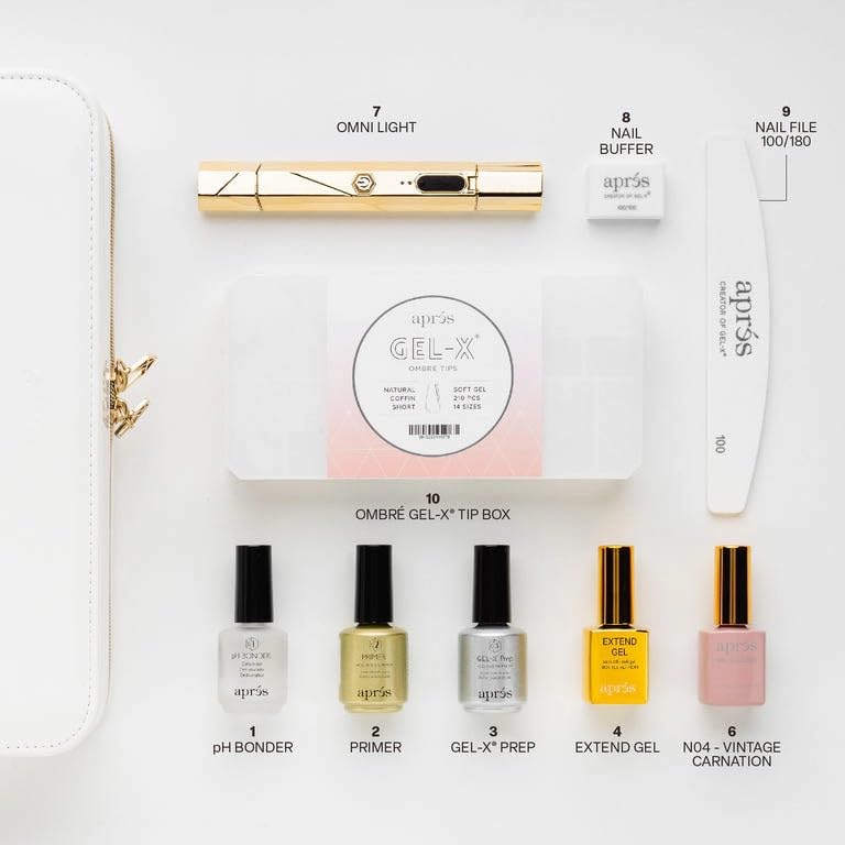 APRÉS Apres Ombré Gel-X Nail Extension Kit – 210 Tips, 14 Sizes
