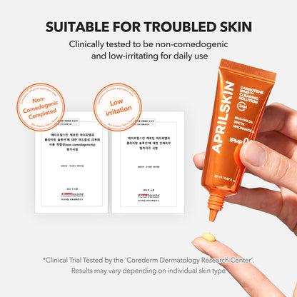 APRILSKIN Carrotene IPMP Clearing Solution | Quick Blemish Calm, 0.67 fl oz, Vegan