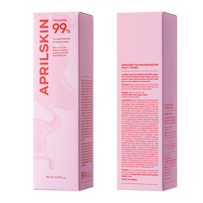 APRILSKIN TXA+Niacinamide 99 Pink Milky Toner – 99% TXA + Niacinamide 5% for Brightening, Deep Hydration | 5.07 fl oz