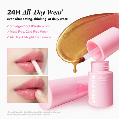 APRILSKIN Hero All Day Plumping Lip Stain - 24H Transfer-Proof Rose Tint