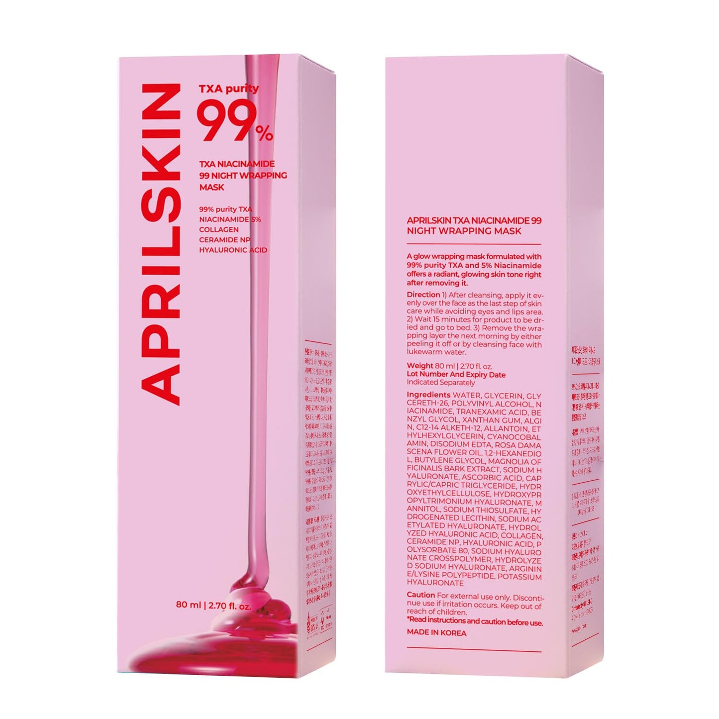 APRILSKIN TXA Niacinamide 99 Overnight Wrapping Mask | 8-Hour Toning, Firming & Pore Care