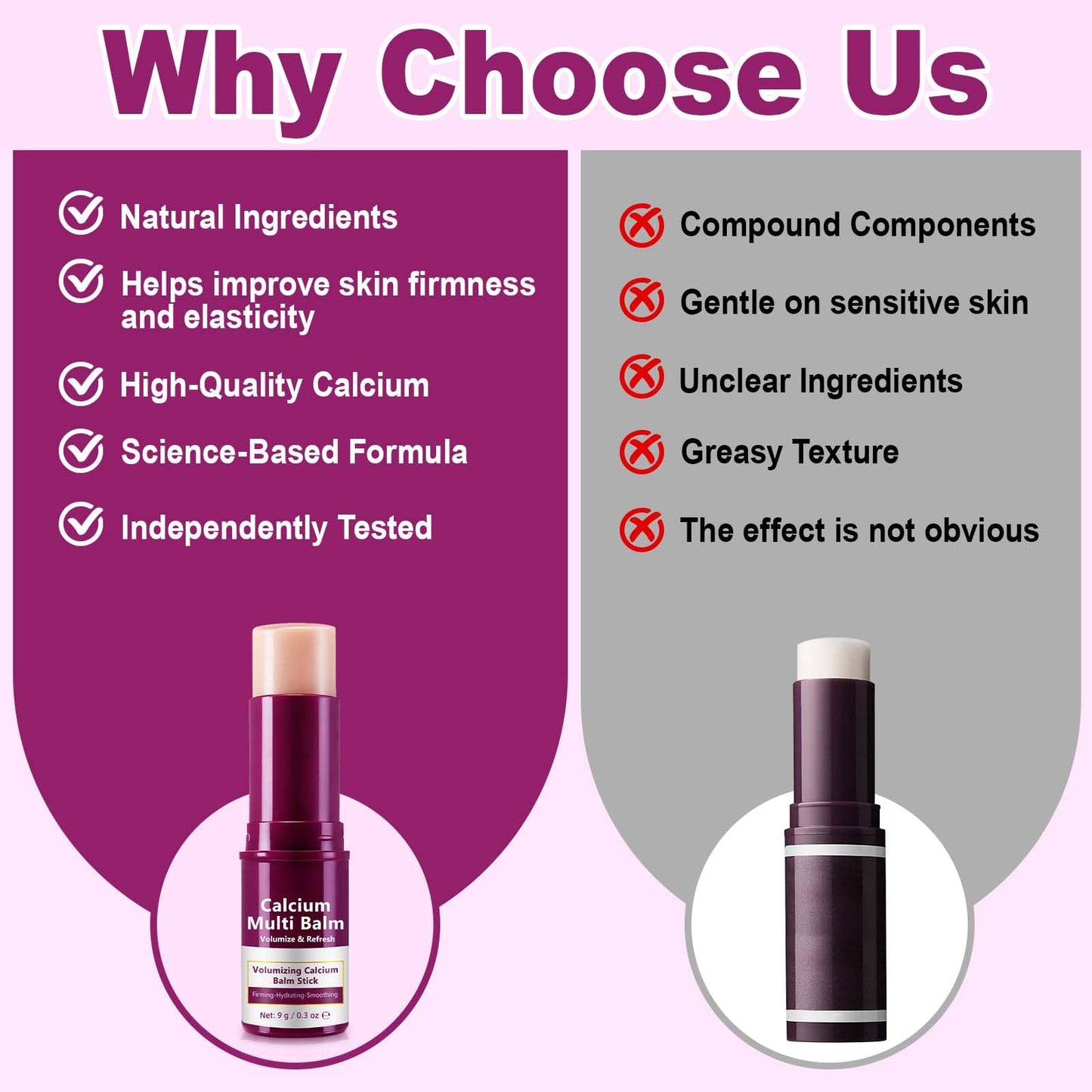 APUUFYQC Calcium Multi Balm Stick – 2 Pack for Deep Hydration, Firming & Eye Care