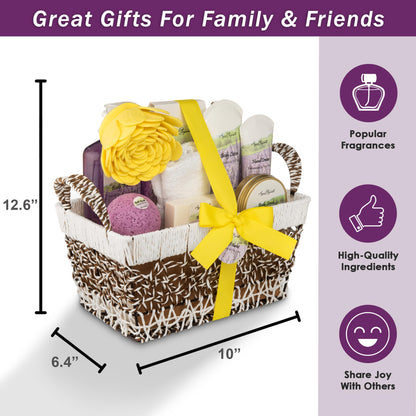Aqua Elegante Spa Baskets for Women – Luxury Lavender & Tea Tree Bath Set