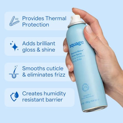 Aquage Beyond Shine: Fine-Mist Silkening & Glossing Spray – Shine, Smoothness & Thermal Protection (4.6 oz)