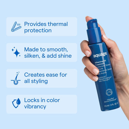 AQUAGE SeaExtend Silkening Oil Treatment – Ultra-Light, Colorless Finish, 4 oz