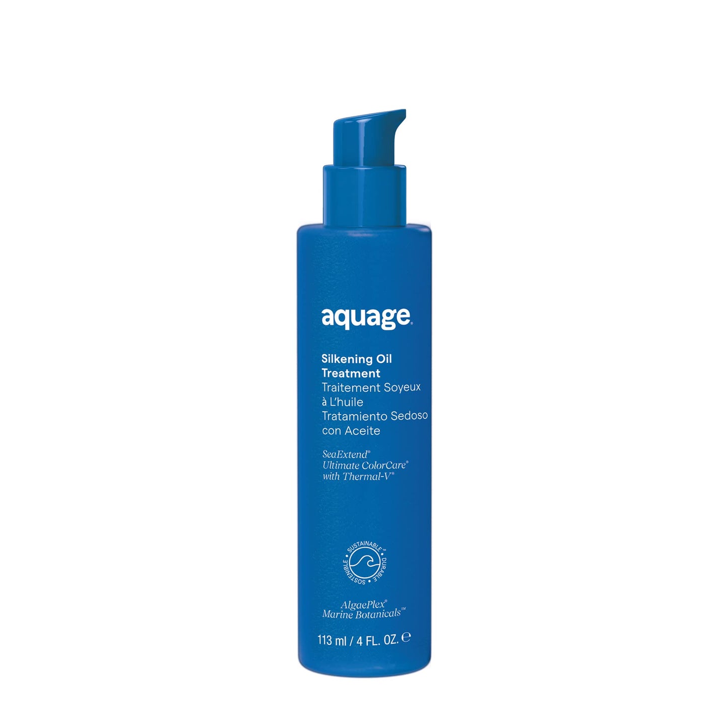AQUAGE SeaExtend Silkening Oil Treatment – Ultra-Light, Colorless Finish, 4 oz
