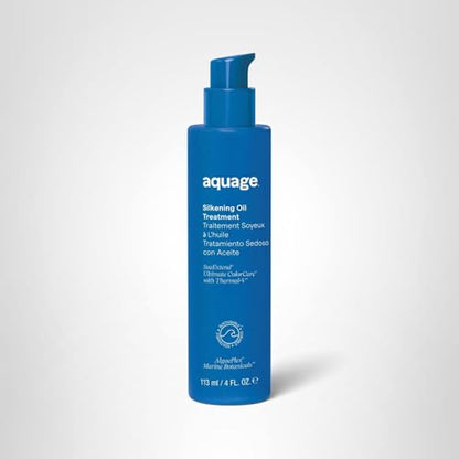 AQUAGE SeaExtend Silkening Oil Treatment – Ultra-Light, Colorless Finish, 4 oz