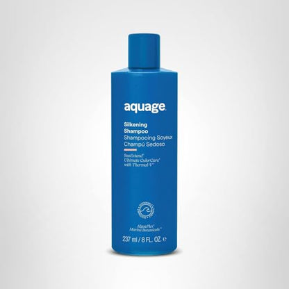 Aquage SeaExtend Silkening Shampoo – Smooths Coarse & Curly Hair, 8 oz