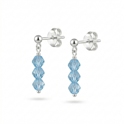 Aquamarine Bead Drop Earrings