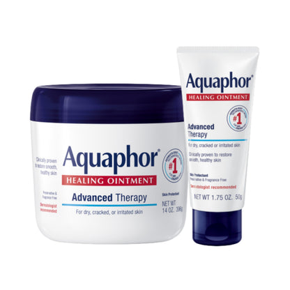 Aquaphor Healing Ointment Advanced Therapy Skin Protectant – 14 oz Jar + 1.75 oz Tube