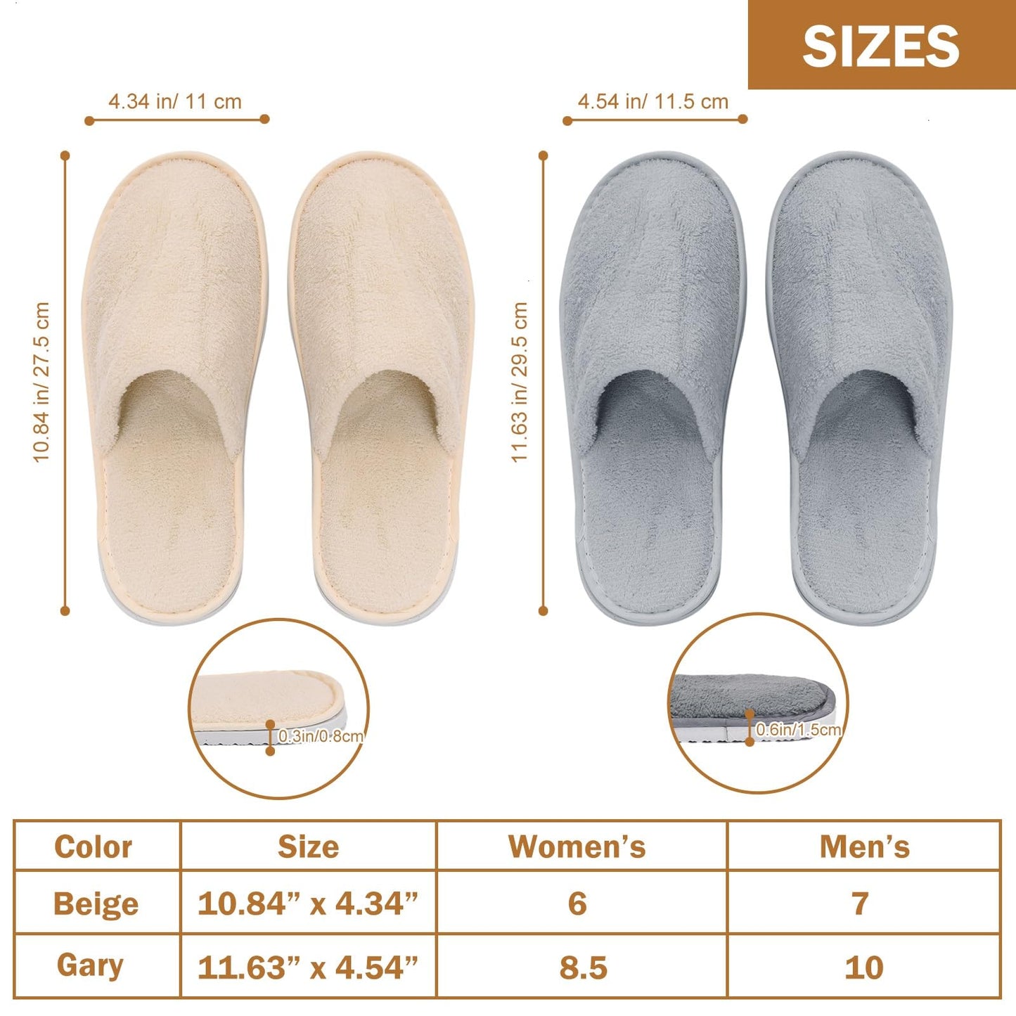 AQUEENLY Guest Slippers – Washable, Non-Slip Indoor Slippers (12 Pack)