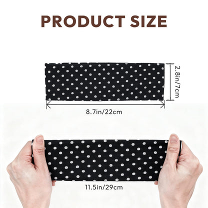 Aranya Women's Headbands 5pc Set – Soft Stretchy Fabric for Yoga & Everyday Wear (Polka Dot)