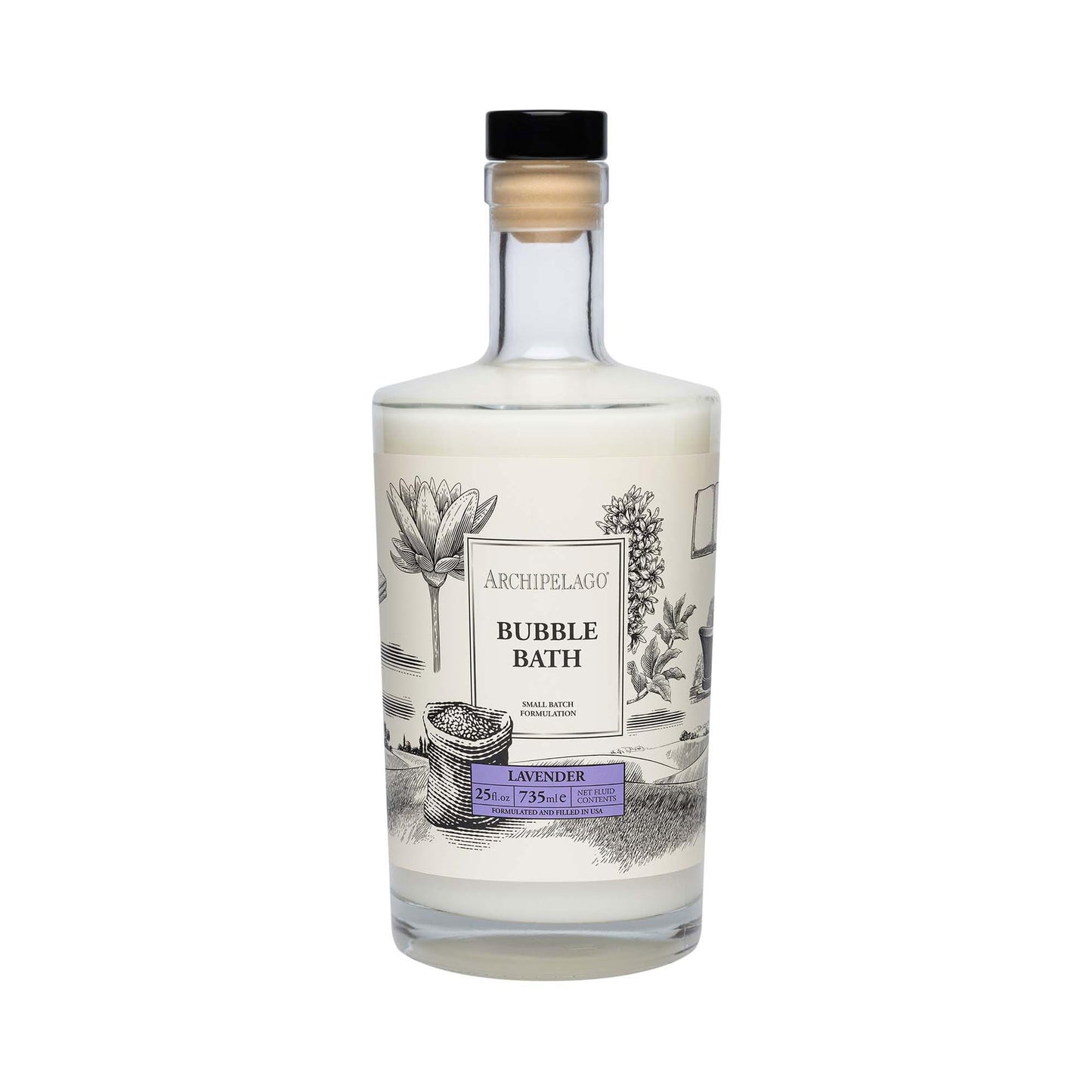 Archipelago Botanicals Luxury Lavender Bubble Bath – Hydrating & Soothing, 25 oz