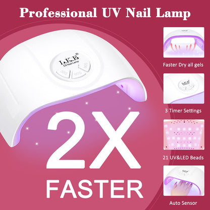 ARCWEISSO Gel Nail Polish Kit with UV Light — 36 Colors, Base & Top Coats