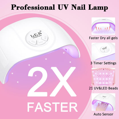 ARCWEISSO Gel Nail Polish Kit with UV Light – 36 Colors, Base & Top Coats, 66-Piece All-In-One Set