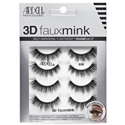 Ardell 3D Faux Mink Lashes – Lightweight Invisiband Demi Wispies (4 Pairs)