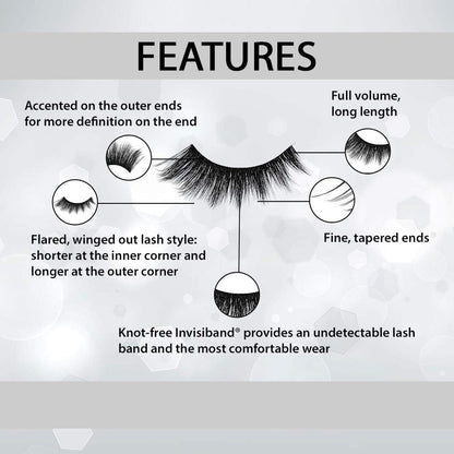 Ardell 3D Faux Mink 852 Lashes – Flared Natural Look, Invisiband, 4 Pairs