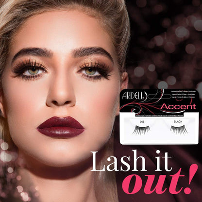 Ardell Accent Half Lashes 305 – Natural Outer Corner Cat Eye Lashes, 4 Pack