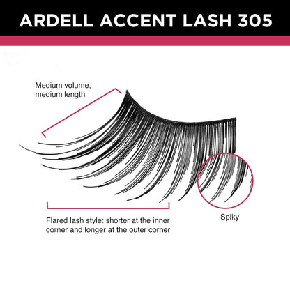Ardell Accent Half Lashes 305 – Natural Outer Corner Cat Eye Lashes, 4 Pack