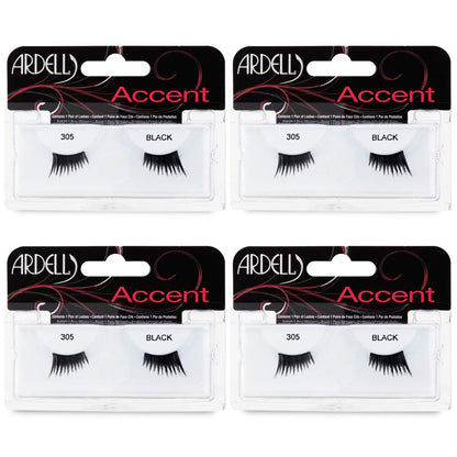Ardell Accent Half Lashes 305 – Natural Outer Corner Cat Eye Lashes, 4 Pack