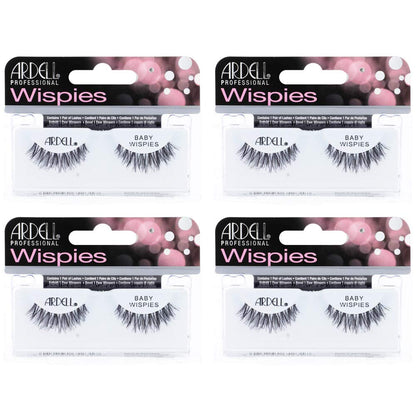 Ardell Baby Wispies False Eyelashes - 4 Pack, Black | Natural Look & Lightweight