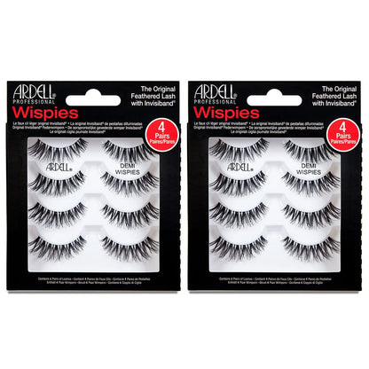 Ardell Demi Wispies False Eyelashes – Black, Full Volume Reusable Lashes, 2 Pack