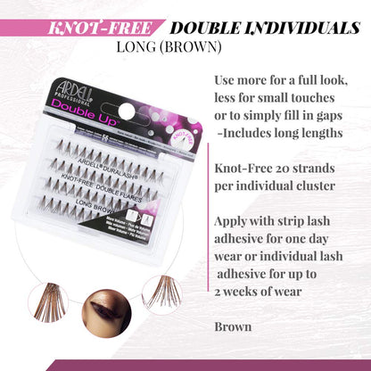 Ardell Double Up Individuals Lashes – Long Brown DIY Lash Extensions, 4 Pack