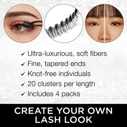 Ardell Faux Mink DIY Lash Clusters – 4 Pack (Short/Medium/Long) Individual Lashes
