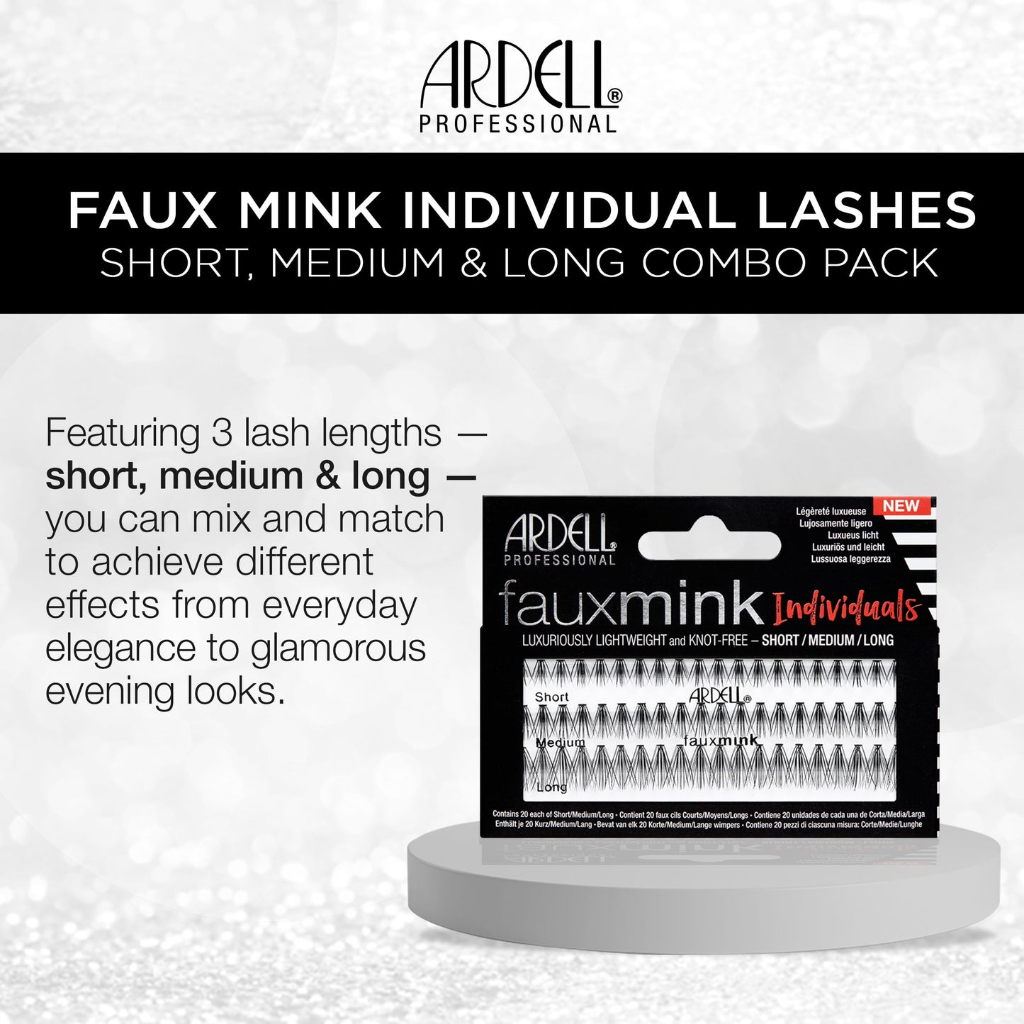 Ardell Faux Mink DIY Lash Clusters – 4 Pack (Short/Medium/Long) Individual Lashes