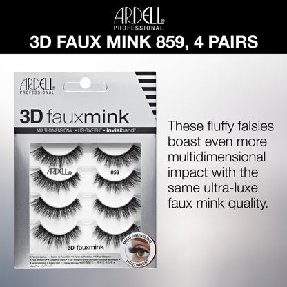 Ardell 3D Faux Mink Lashes – Lightweight Invisiband Demi Wispies (4 Pairs)