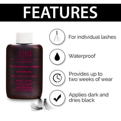 Ardell LashTite Dark Adhesive for Individual Lashes — 2 oz x 2 Pack | Fast-Drying, Waterproof Lash Glue
