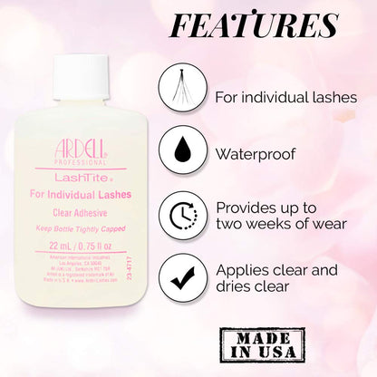 Ardell LashTite Lash Adhesive Clear for Individual Lashes — 0.75 oz (2 Pack)