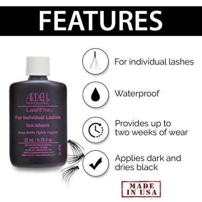 Ardell LashTite Lash Adhesive, Dark, Waterproof – 0.75 oz, 2 Pack